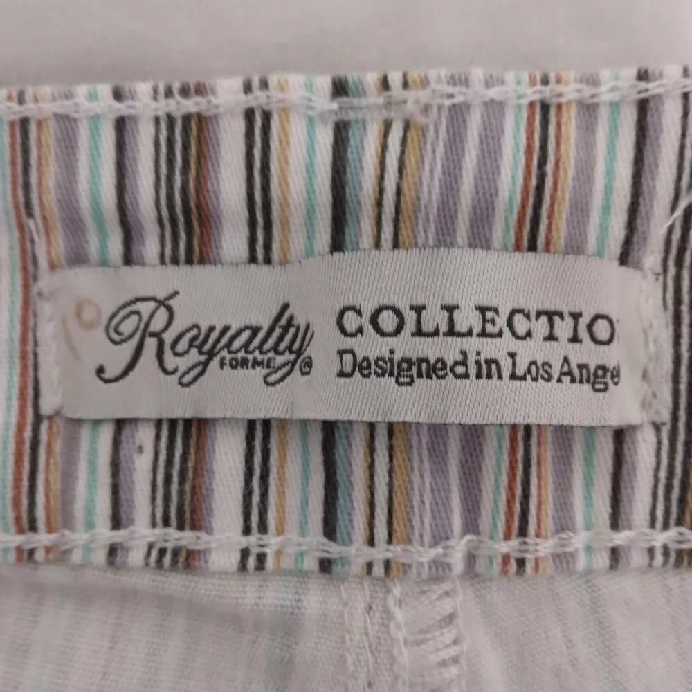 Royalty for me by YMI Women's Striped Roll Cuff Hem Shorts 16W